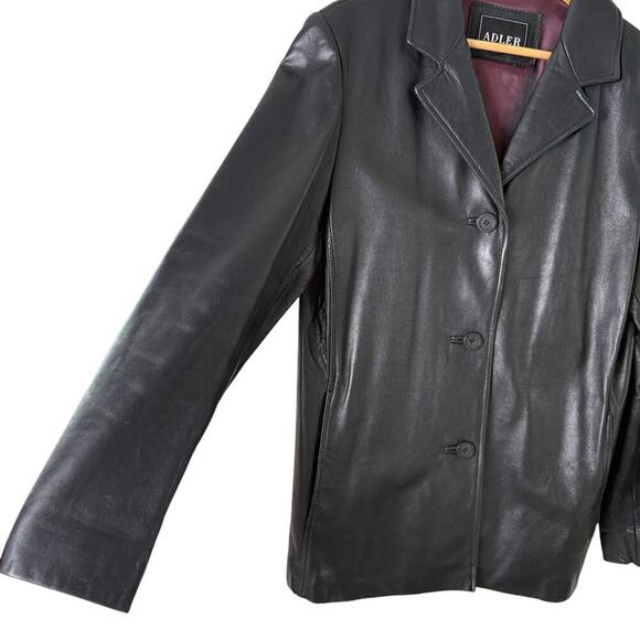 Adler Collection Black Genuine Leather Jacket NZ‎ Lambskin Fully Lined, Large - Picture 7 of 14